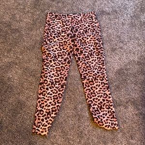 Leopard print straight pencil pants